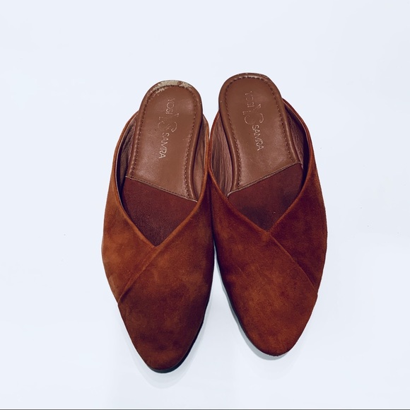 YOSI SAMRA VALENTINA BURNT ORANGE SUEDE MULES SLIP ON SHOES - Picture 2 of 11